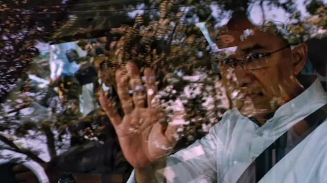 Tarique Rahman, chairman of Bangladesh Nationalist Party (BNP), waves from a car on his way to the mosque to attend Friday prayer, as results project BNP's victory in the 13th general election, in Dhaka, Bangladesh, February 13, 2026.