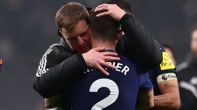 Eddie Howe with Kieran Trippier