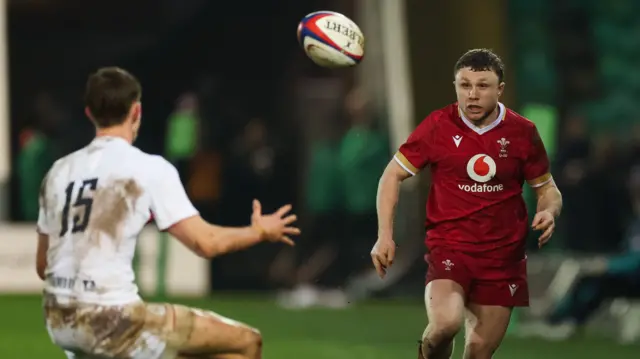 Tom Bowen in action for Wales Under-20s