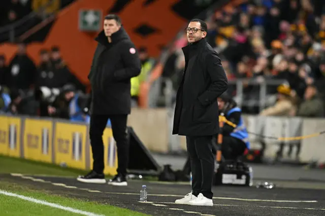 Liam Rosenior looks on