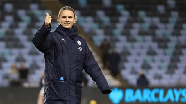 Caparij gives thumbs up as she walks off the pitch