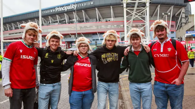 Wales fans outside stadium