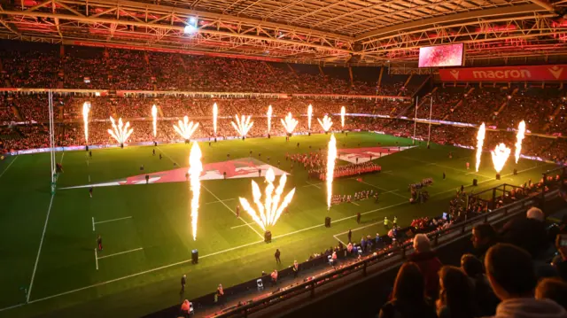 Principality Stadium before a rugby game