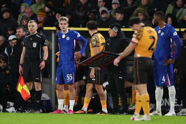 Jesse Derry of Chelsea comes on