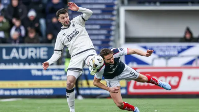 Dundee United's Neil Farrugia and Falkirk's Liam Henderson