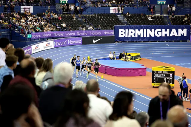 Lewis Davey of Great Britain competes on the 400m men heats