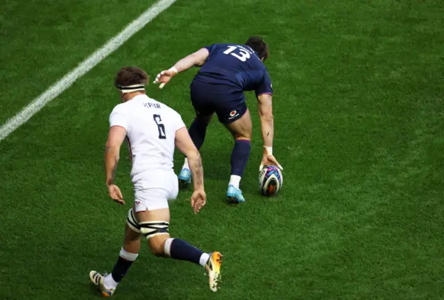 Huw Jones scores Scotland's first try