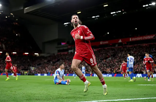 Dominik Szoboszlai of Liverpool celebrates