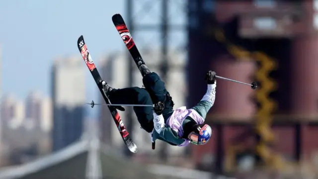 Kirsty Muir completes a flip in the big air