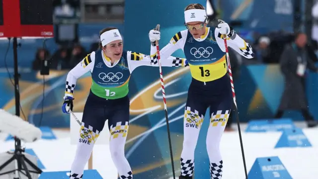 Sweden skiers in action