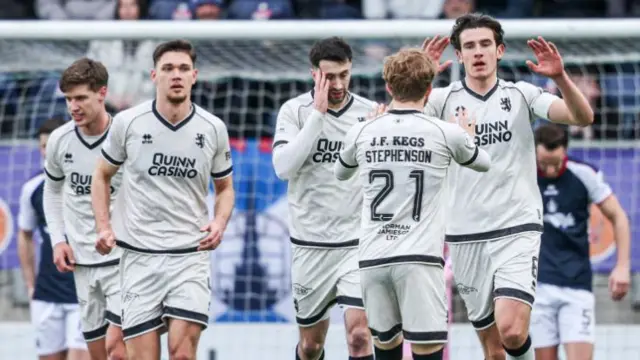Dundee United players celebrating