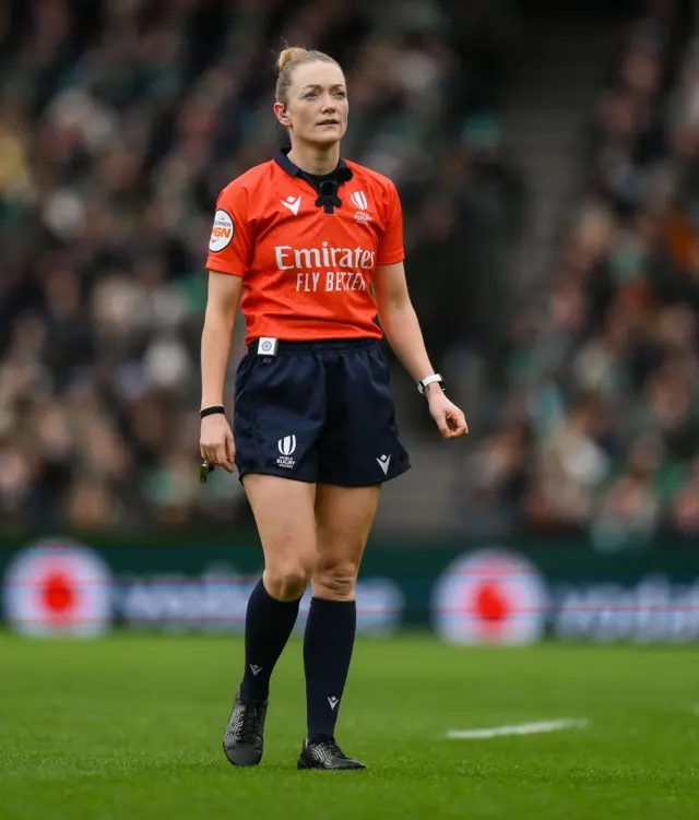 Hollie Davidson during the Ireland versus Italy Six Nations game