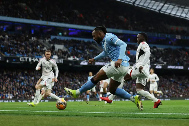 Antoine Semenyo dashes down the wing