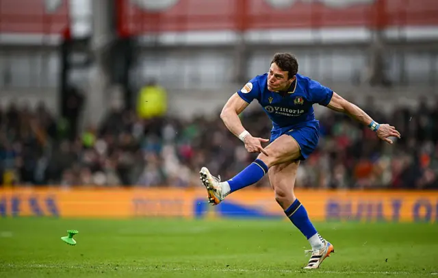 Paolo Garbisi makes a kick