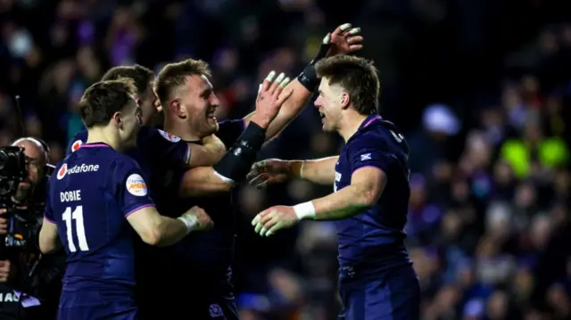 Scotland players celebrate
