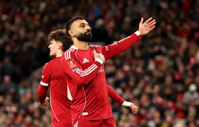 Mohamed Salah of Liverpool celebrates