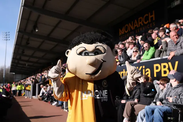 Burton mascot gives a thumbs up