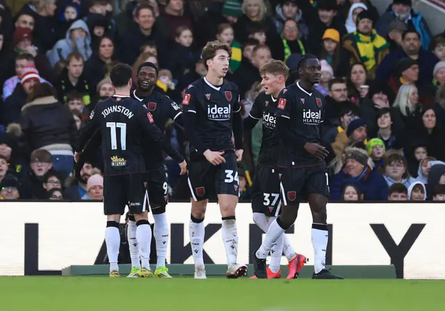 Josh Maja celebrates his goal