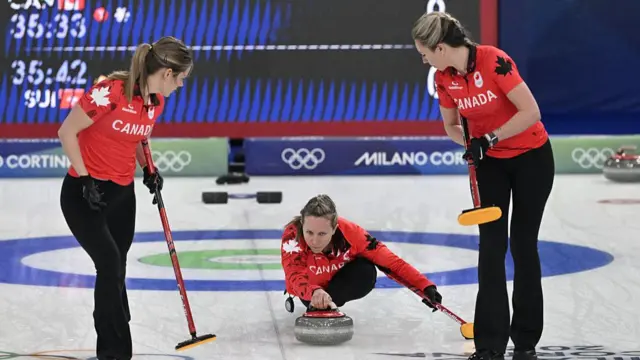 Canada's Rachel Homan delivers the stone