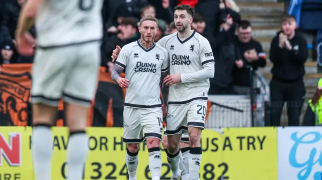 Dundee United players celebrating