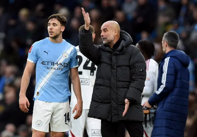 Guardiola remonstrates with Gonzalez