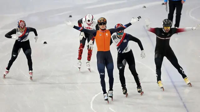 Jens van 't Wout of Team Netherlands celebrates