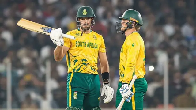 Aiden Markram of South Africa celebrates his Half Century