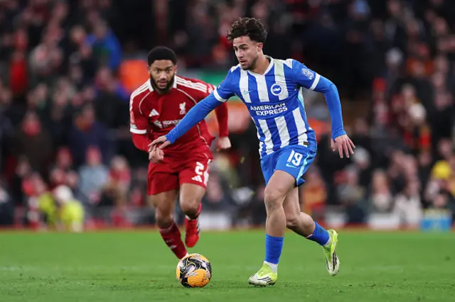 Charalampos Kostoulas of Brighton & Hove Albion runs