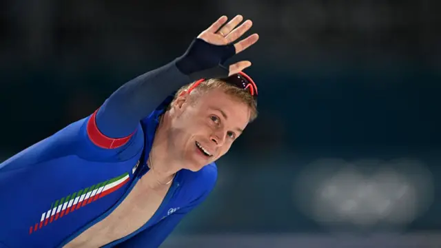 Italy's Jeffrey Rosanelli reacts after competing