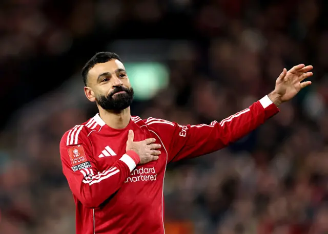 Mohamed Salah of Liverpool celebrates