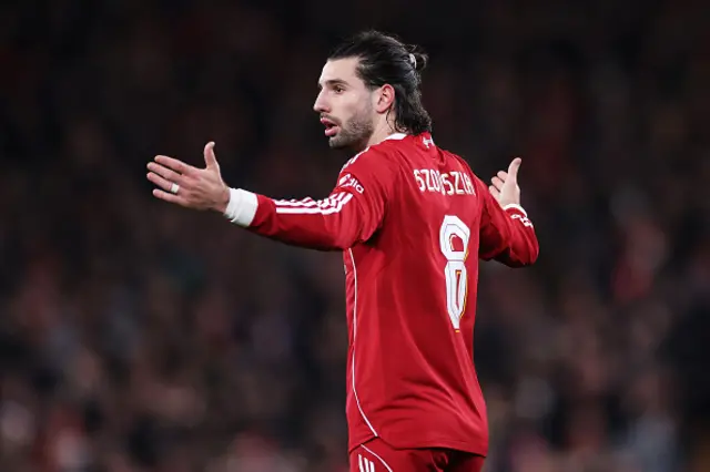 Dominik Szoboszlai of Liverpool reacts