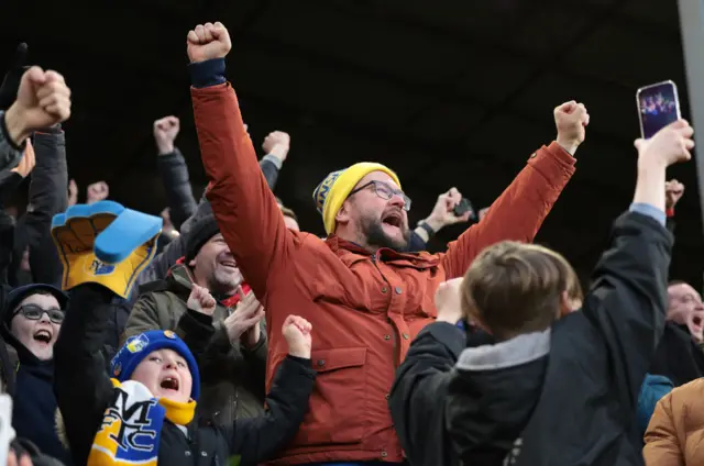 Mansfield fans celebrate