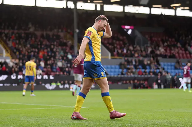 Oats reacts to his goal being ruled out
