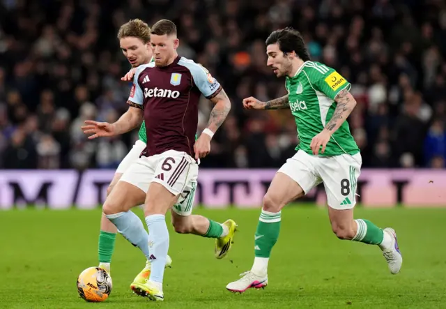 Barkley is pursued by two Newcastle players