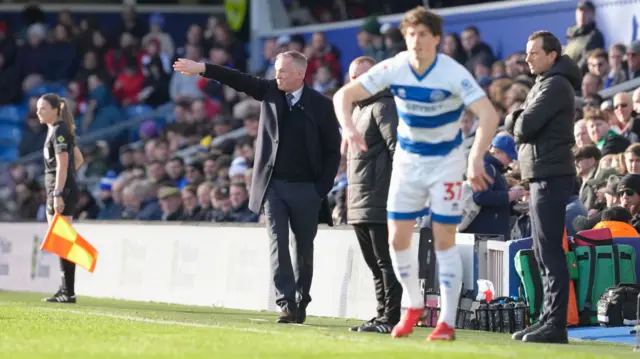 Michael O'Neill on the touchline