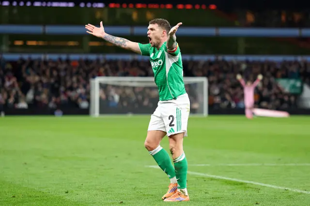Kieran Trippier of Newcastle United reacts