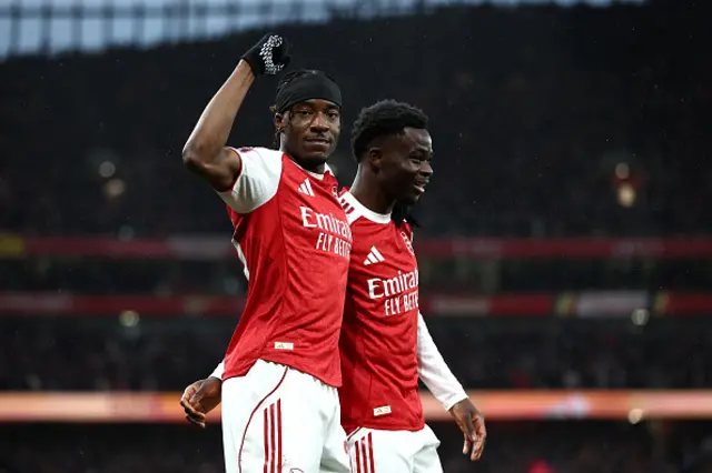 Noni Madueke of Arsenal celebrates