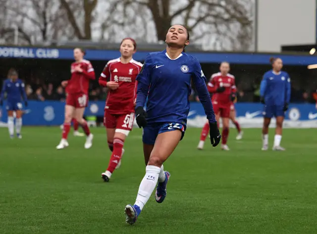 Alyssa Thompson of Chelsea reacts