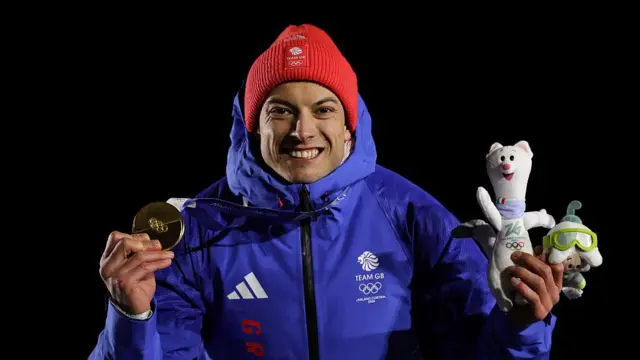 Matt Weston with his gold medal