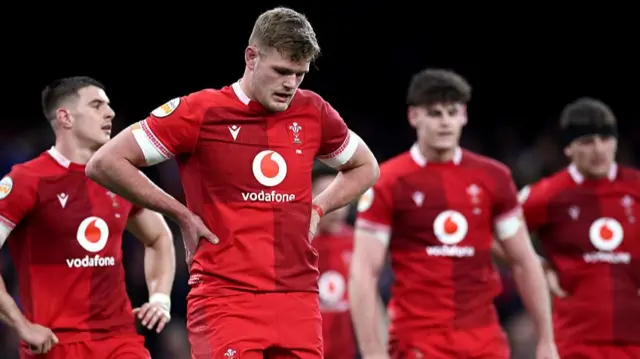 Wales players dejected