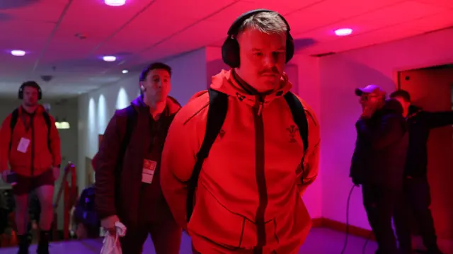 Dewi Lake arrives at Principality Stadium