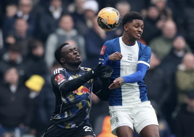 Leeds United's Wilfried Gnonto in action with Birmingham City's Demarai Gray