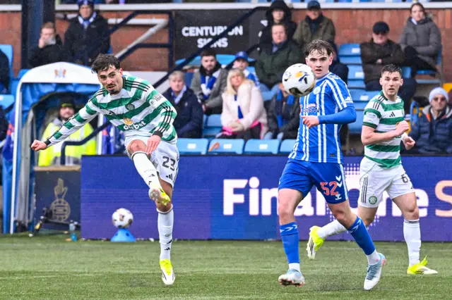 Celtic's Sebastian Tounekti scores to make it 2-1 at Rugby Park