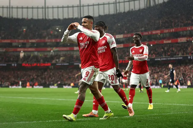 Gabriel Jesus of Arsenal celebrates