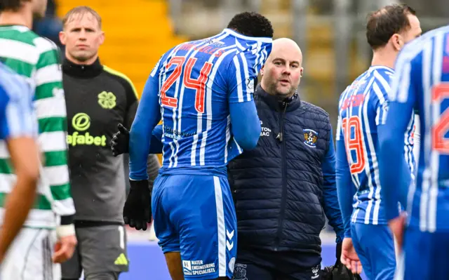 Tyreece John-Jules leaves the pitch after pulling up injured