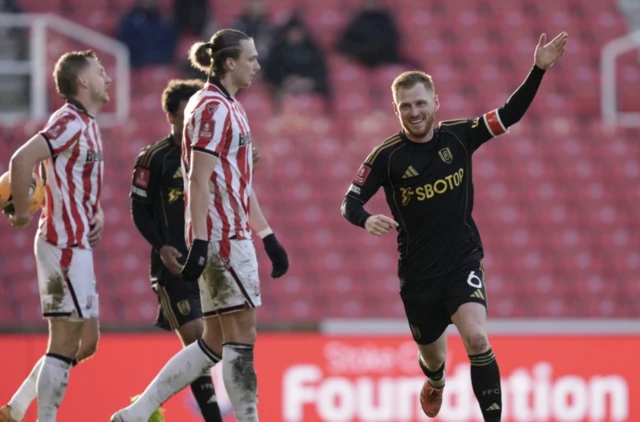 Fulham's Harrison Reed (right) celebrates