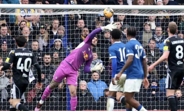 Leeds United's Lucas Perri makes a save