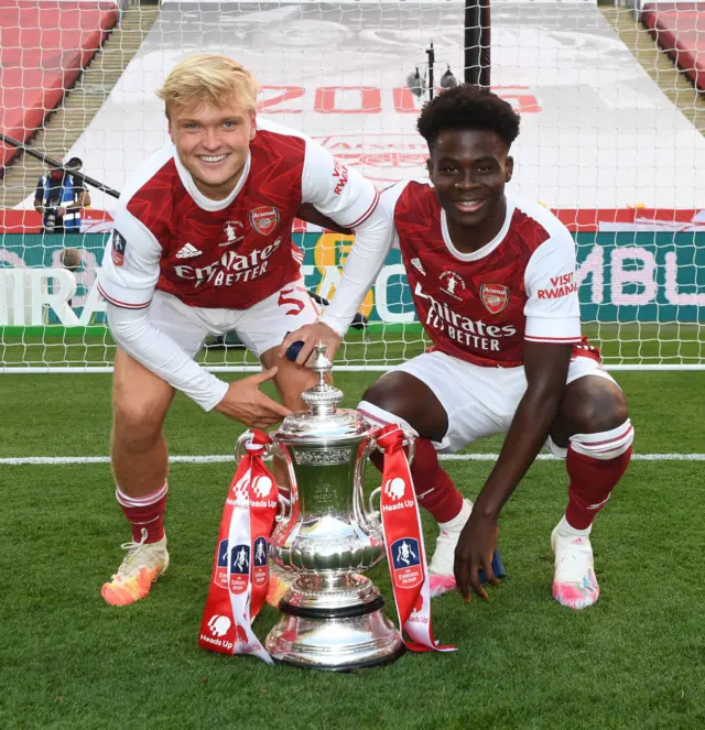 Matt Smith, Bukayo Saka and the FA CUp trophy