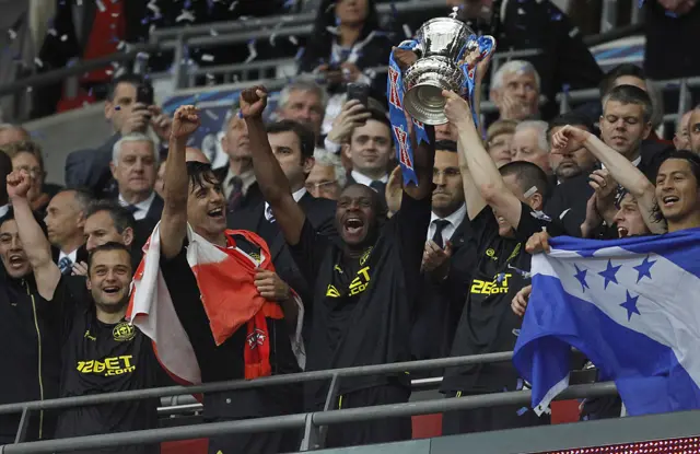 Wigan lift FA Cup trophy at Wembley