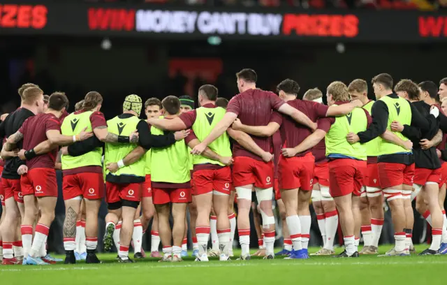 Wales before kick-off against France